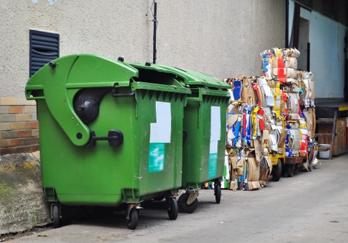 Professional waste clearance team at work